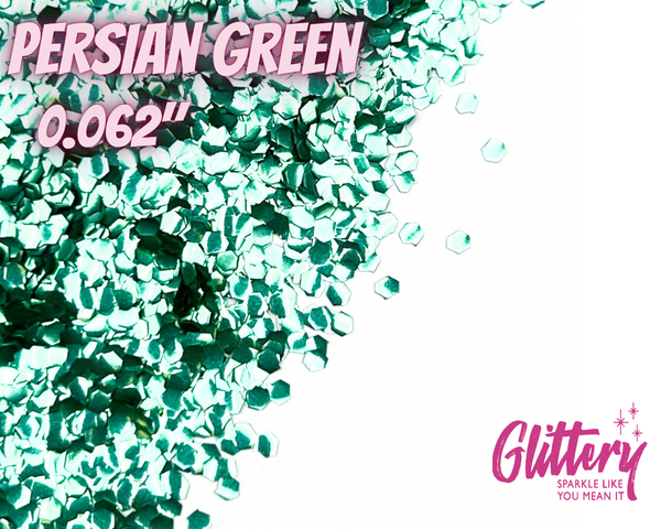 Persian Green Chunky Cosmetic Glitter | .062" Hex