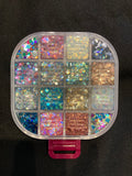 Glitter Gel Palette -16 custom colors- Fine and Chunky Glitter Gels - Festivals, Cheer, Party