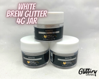 White Food Grade Edible Brew Glitter 4g Jar