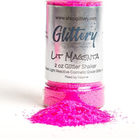 Lit Magenta Face and body UV Glitter, Lit Magenta 040"Fine, blacklight reactive, makeup, slime, resin, tumbler, diy glitter