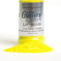 Lit Yellow Face and body UV Glitter, Lit Yellow .040" Fine, blacklight reactive, makeup, slime, resin, tumbler, diy glitter
