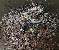 Black and Silver Chunky Glitter Mix Cosmetic for soap, resin, lip gloss, face and nails | body safe glitter| tumbler glitter
