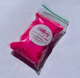 Lit Pink Face and body UV Glitter, Lit Pink 125" Chunky, blacklight reactive, makeup, slime, resin, tumbler, diy glitter