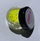 Lit Yellow Face and body UV Glitter, Lit Yellow .094" Chunky, blacklight reactive, makeup, slime, resin, tumbler, diy glitter