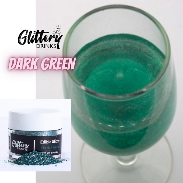 Glittery Drinks Dark Green Drink Glitter