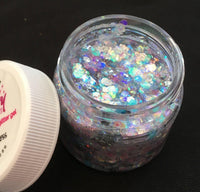 Ice Princess - Chunky Glitter GeI - Festival Glitter .65oz, Dance, cheer glitter, aloe gel