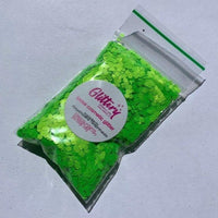Lit Green Face and body UV Glitter, Lit green .094" Chunky, blacklight reactive, makeup, slime, resin, tumbler, diy glitter