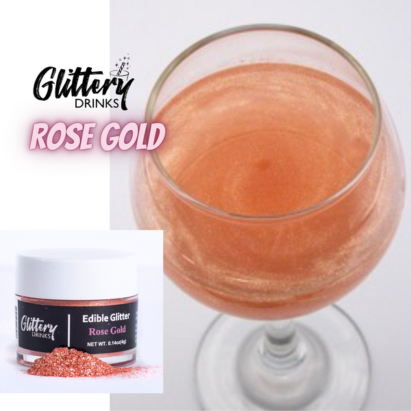 Glittery Drinks Rose Gold Drink Glitter