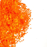 Lit Orange Face and body UV Glitter, Lit Orange .062" Chunky, blacklight reactive, makeup, slime, resin, tumbler, diy glitter