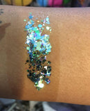 Mermaid-Glittery - Chunky Glitter Gel-Festival glitter .65oz | Mermaid Costume makeup | free iridescent glitter included