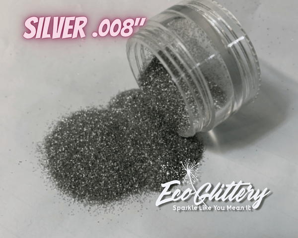 Silver Cosmetic Grade Glitter .008 Ultrafine, Guilt free, Festivals, Raves, Nail Art, Cruelty Free, Vegan